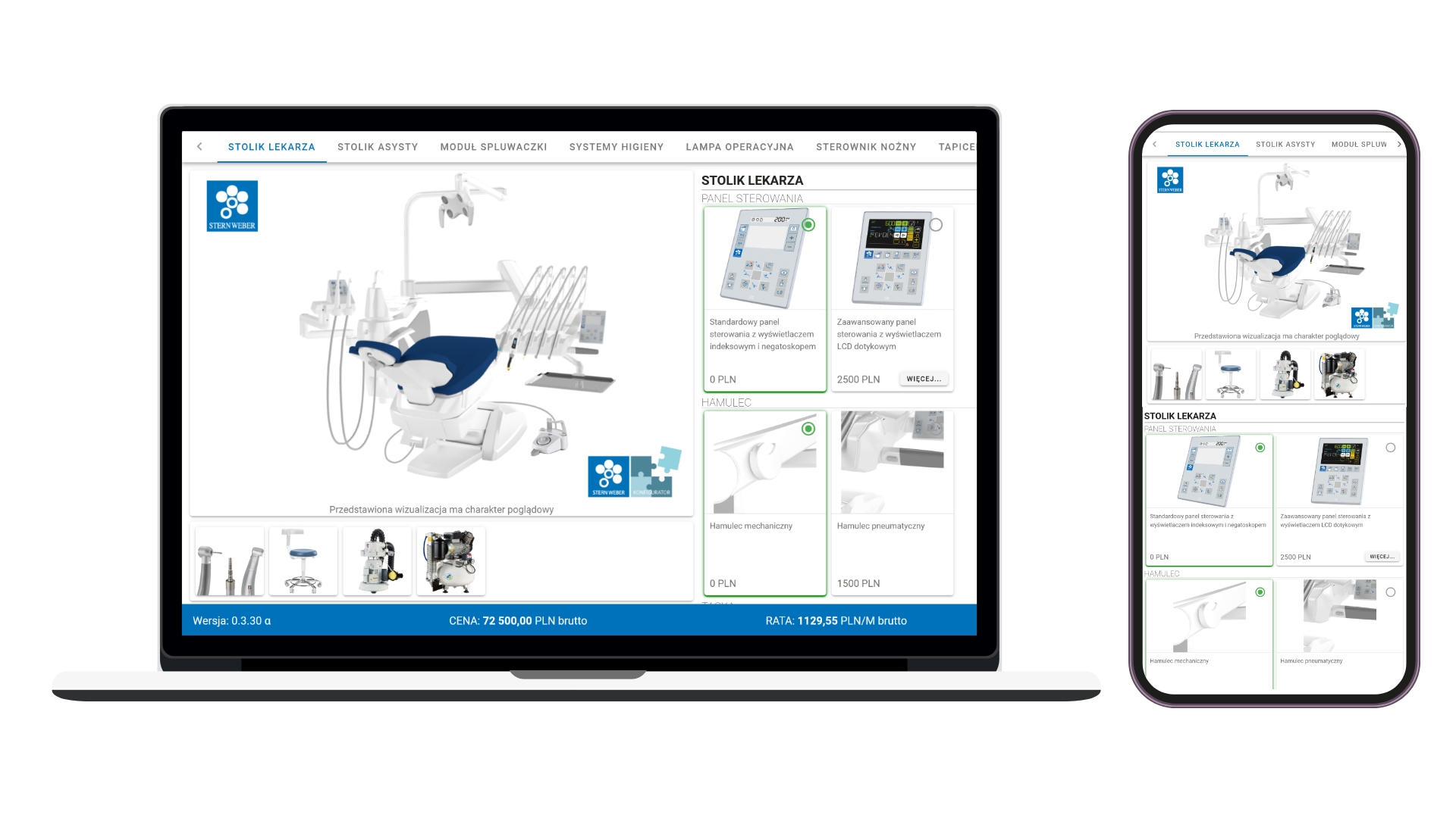 Panel główny aplikacji LightNet z widokiem statystyk